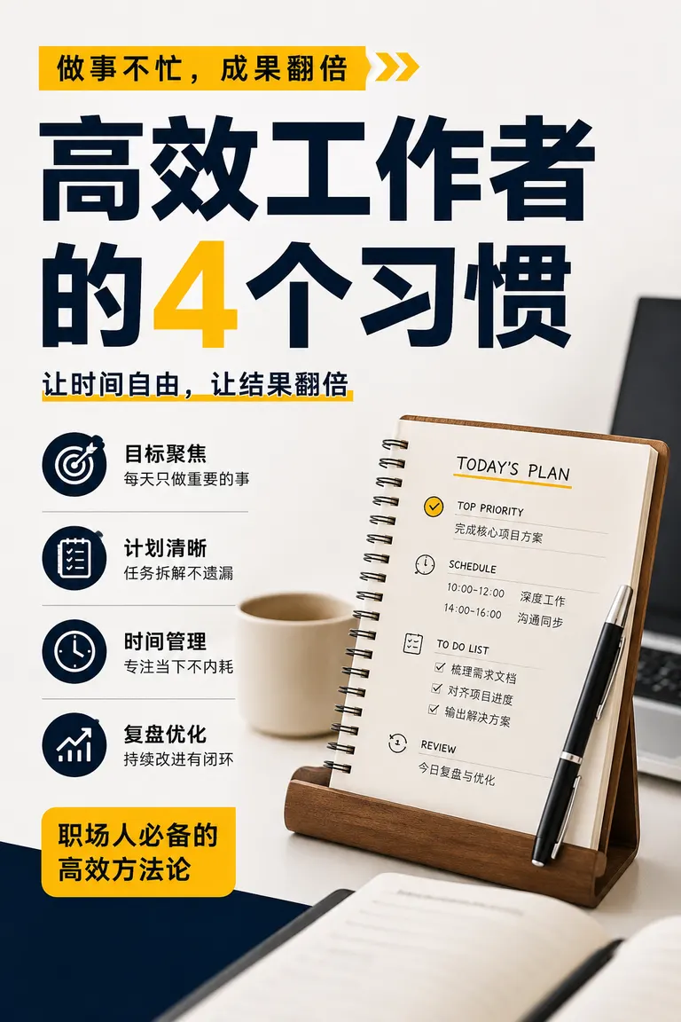 Xiaohongshu Cover Visual Director · Viral Title Cover Workplace Efficiency Methodology Cover