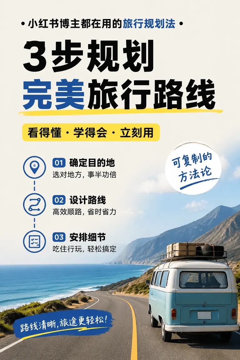Xiaohongshu Cover Visual Director · Methodology Cover Travel Route Guide Cover
